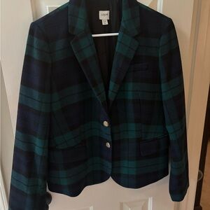 J. Crew Women's Plaid Blazer - Dark Blue and Teal